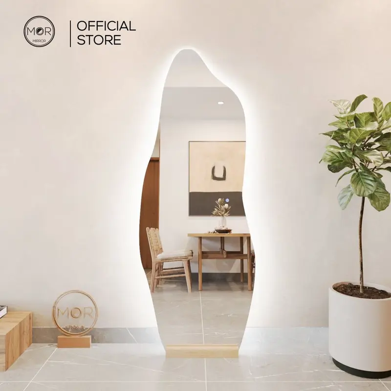 Gương Toàn Thân Cảm Ứng LED Cao Cấp MOR MIRROR 50x150cm - Đế Gỗ & Phụ Kiện Decor Phòng Trang Trí Nhà 1