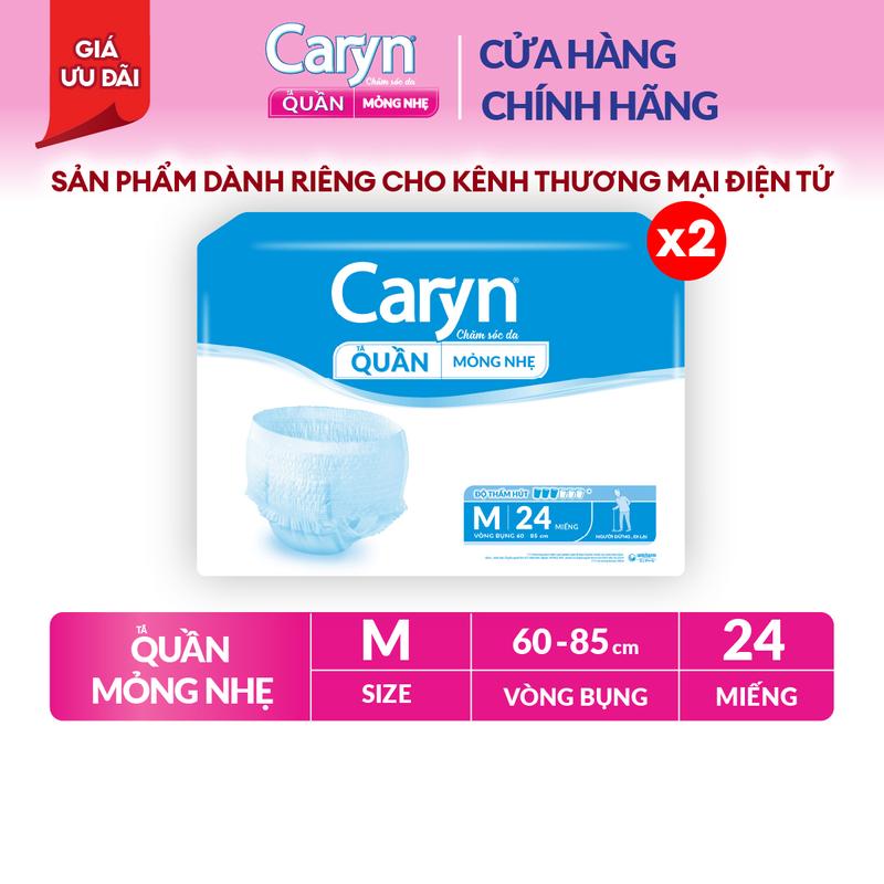 [COMBO 2] Caryn tã quần người lớn siêu thấm hút - chống tràn size M24/ L22/ XL20