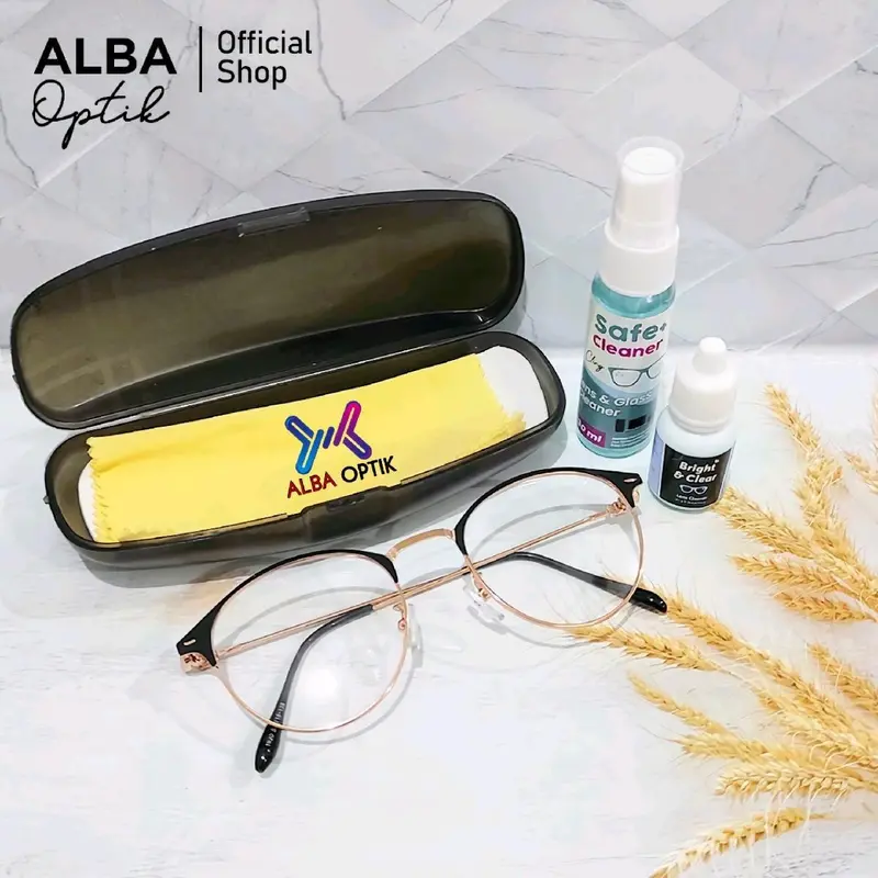 AlbaOptik Kacamata Photocromic Anti Radiasi HP Komputer Minus Plus Murah K Perempuan kekinian Eyewear Glasses Cat Daily Kacamata Bulet Kacamata One Drive Wanita Lensa Photocromic Anti Radiasi UV & Blueray Bonus Hardcase Lap Anti Embun Lens Cleaner 7