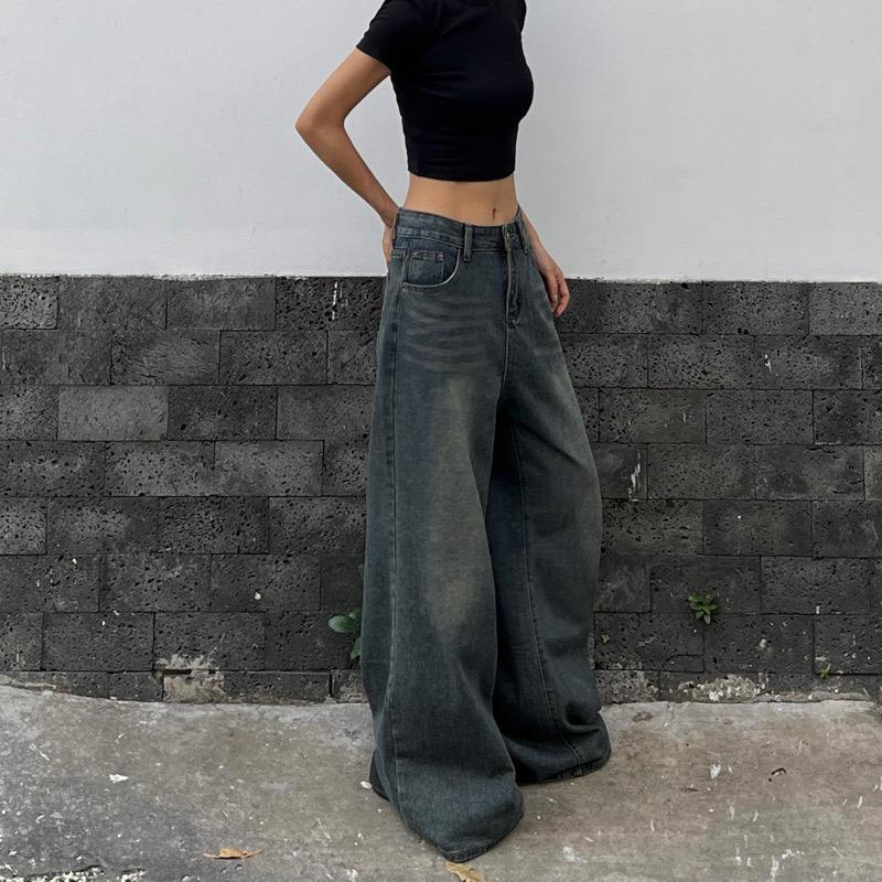 Quần jeans dáng suông rộng Nữ Women Pants 6