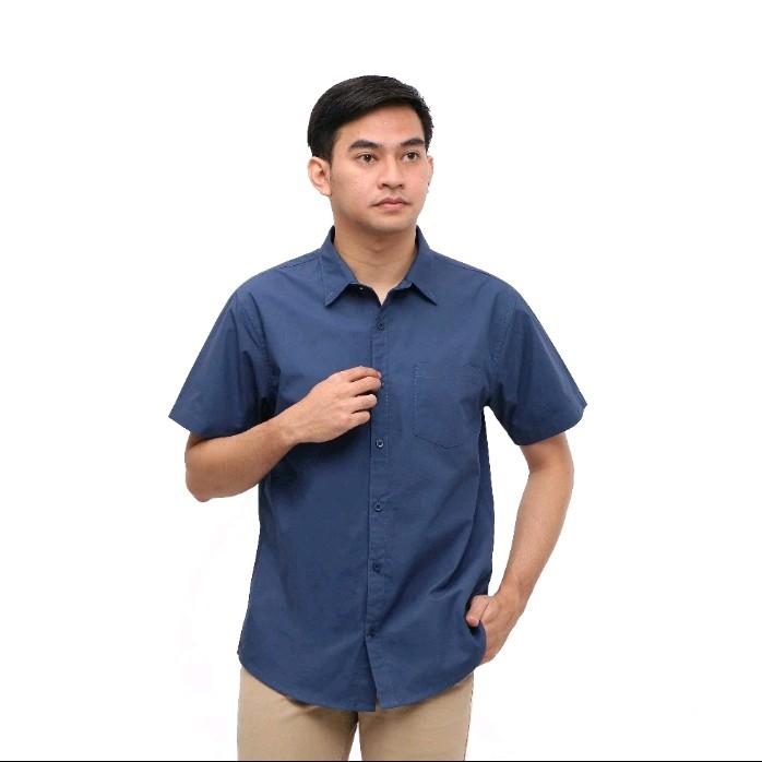 kemeja pria bahan oxford kemeja basic pria lengan pendek Formal Santai Nyaman 1