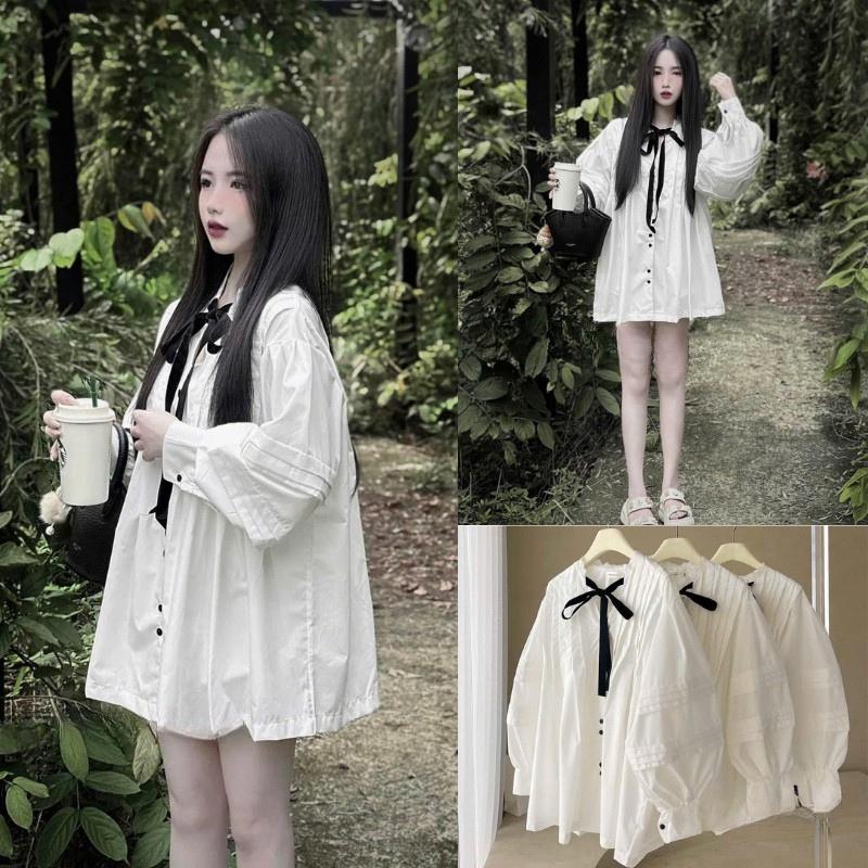 Áo vay sơ mi babydoll freesize cho nữ phong cách hàn quốc ulzzang
