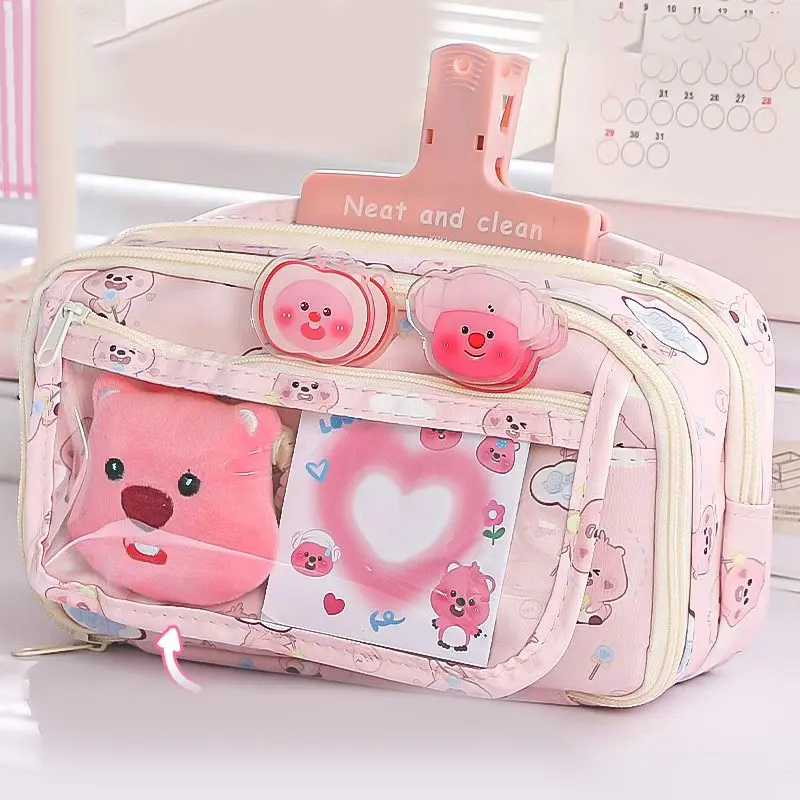 Túi Đựng Bút Chì, Thiết Kế Dễ Thương Loopy, Hộp Đựng Bút Chì Dung Tích Lớn, Họa Tiết Hoạt Hình, Thích Hợp Cho Học Sinh, Hộp Bút Chì, Hộp Đựng Văn Phòng Phẩm Trường Học, Túi Trang Điểm
