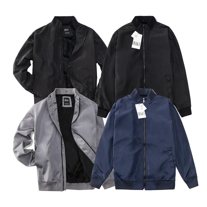 Áo Khoác Nam Lót Lông Vải Gió Dày Có 3 Màu Thời Trang