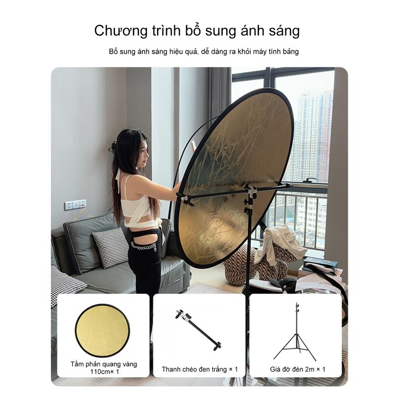 Tấm hắt sáng phản quang 2 trong 1 vàng – bạc ,Tròn Kích Thước 60 80 110cm,Hỗ trợ tấm phản quang