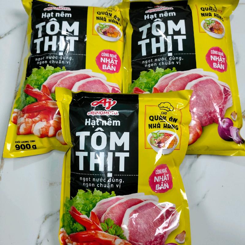[ Mua 2 tặng 1 ] Combo 3 bịch hạt nêm Tôm thịt Ajinomoto, mỗi bịch 900g.