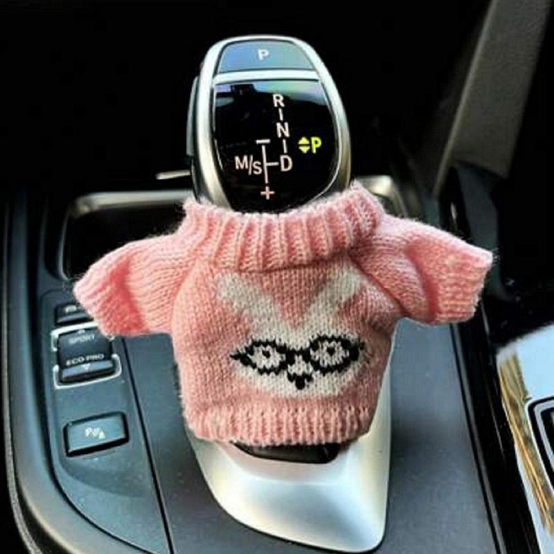 Car Gear Shift Knob Cover, Hand Brake Decorative Button Cover, Universal Winter Warm Shift Knob Cover 2