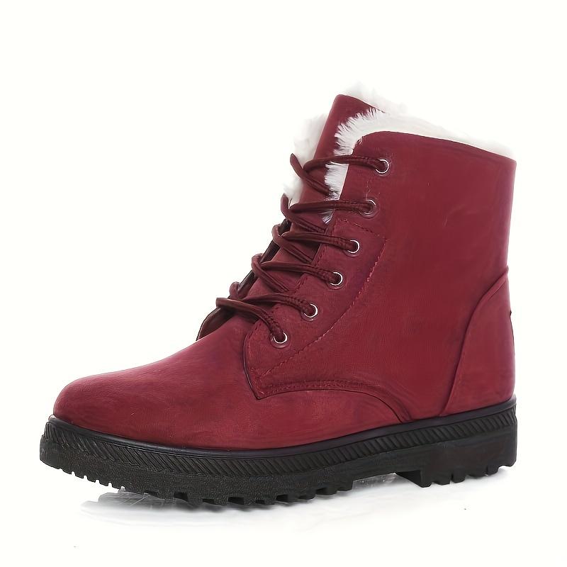 Winter Chic Ankle Snow Boots for Women - Ultra Warm Fur Lined, Breathable Fabric Insole, Durable Water Resistant Outdoor Footwear for Cold Weather 6