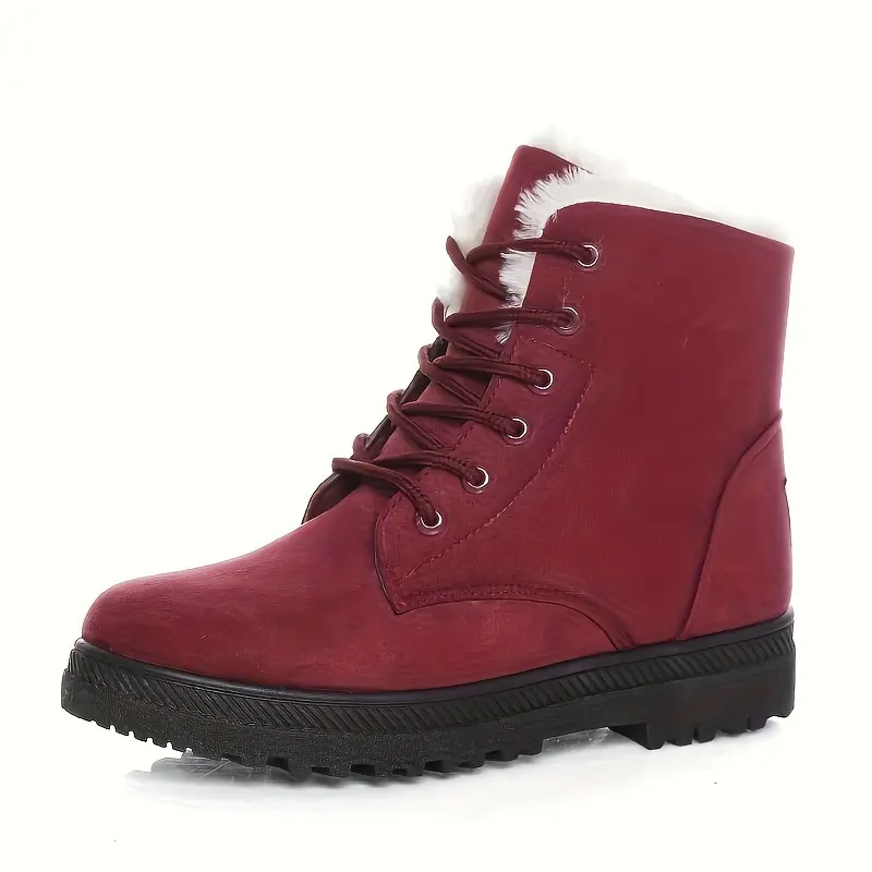 Winter Chic Ankle Snow Boots for Women - Ultra Warm Fur Lined, Breathable Fabric Insole, Durable Water Resistant Outdoor Footwear for Cold Weather 6