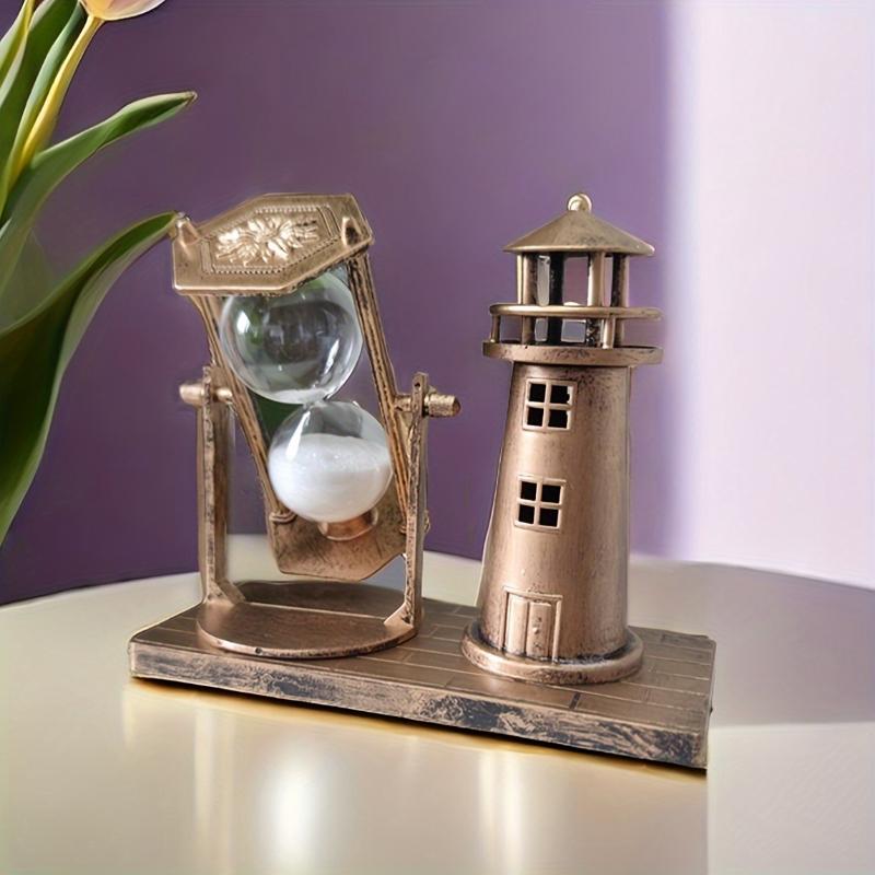 Vintage style lighthouse shaped copper Timer decoration, office wine ...