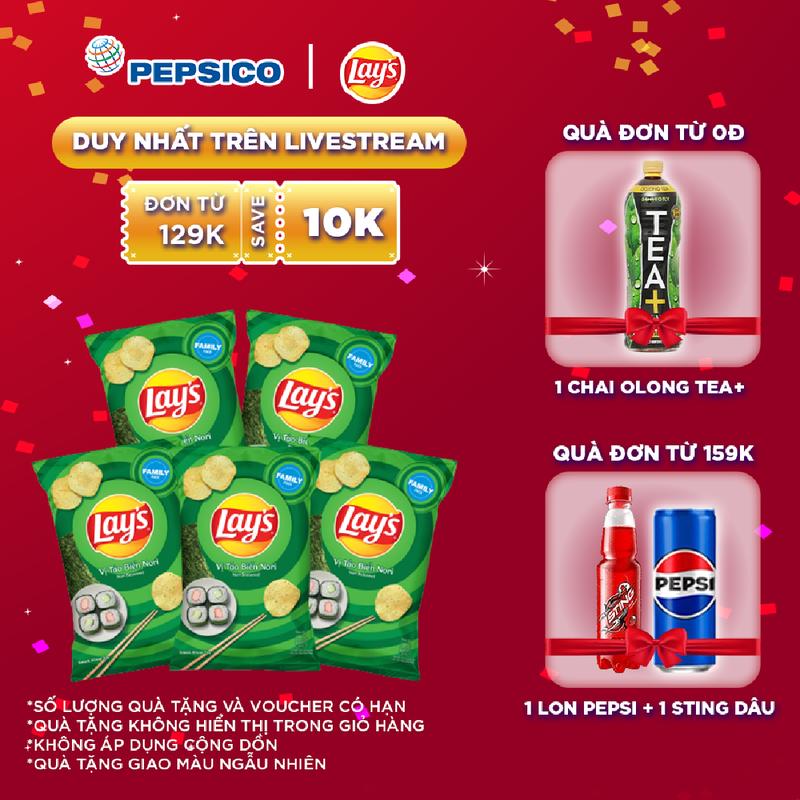 Combo 5 Snack Lay's vị Tảo Biển Nori 150G Food Da Heo