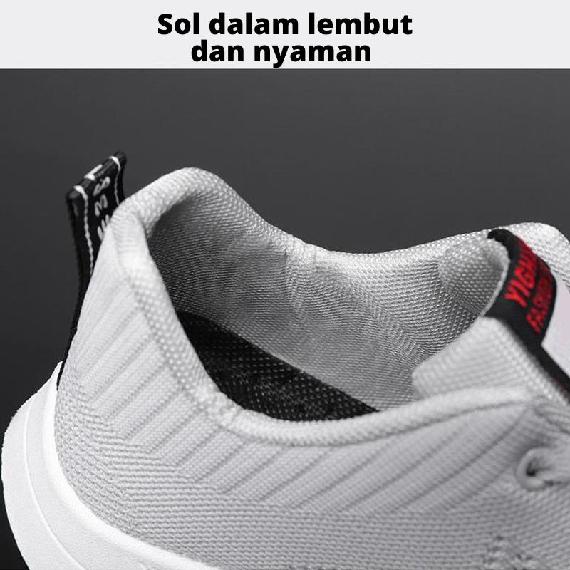 Leedoo Sepatu Tali Pria Formal t Sport Running Shoes Sepatu Sneaker Pria Casual Hitam  Merah Sepatu Sekolah Siswa MR139