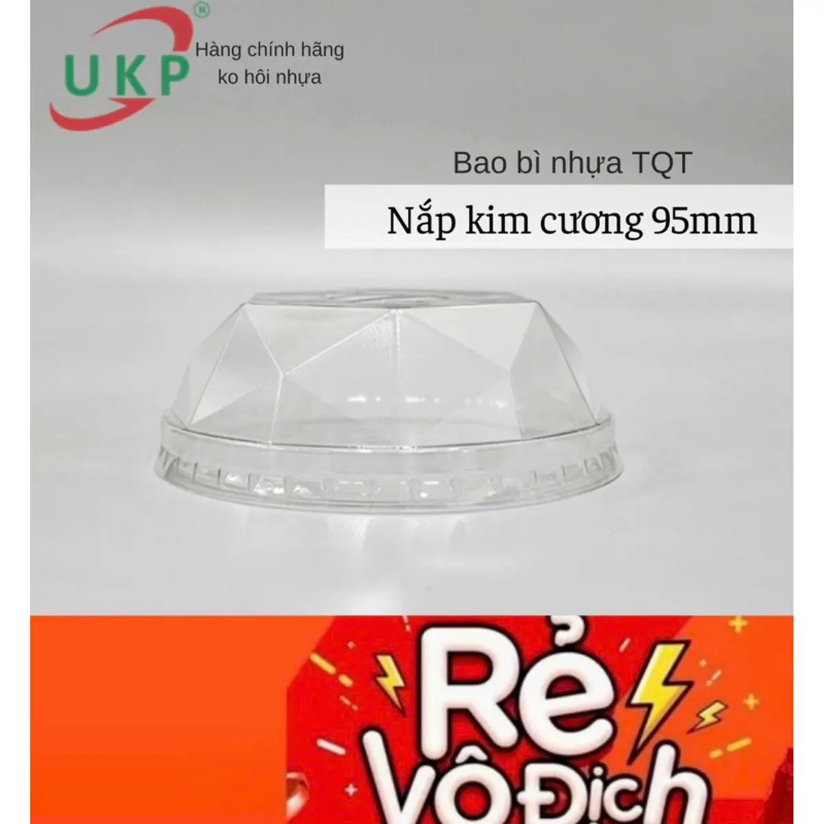 Sỉ 50 Nắp Kim cươnġ 95mm dùng cho Ly nhựa, Ly Giấy Các Loại, Hàng chính hãnġ Uy Kiệt (UKP) k