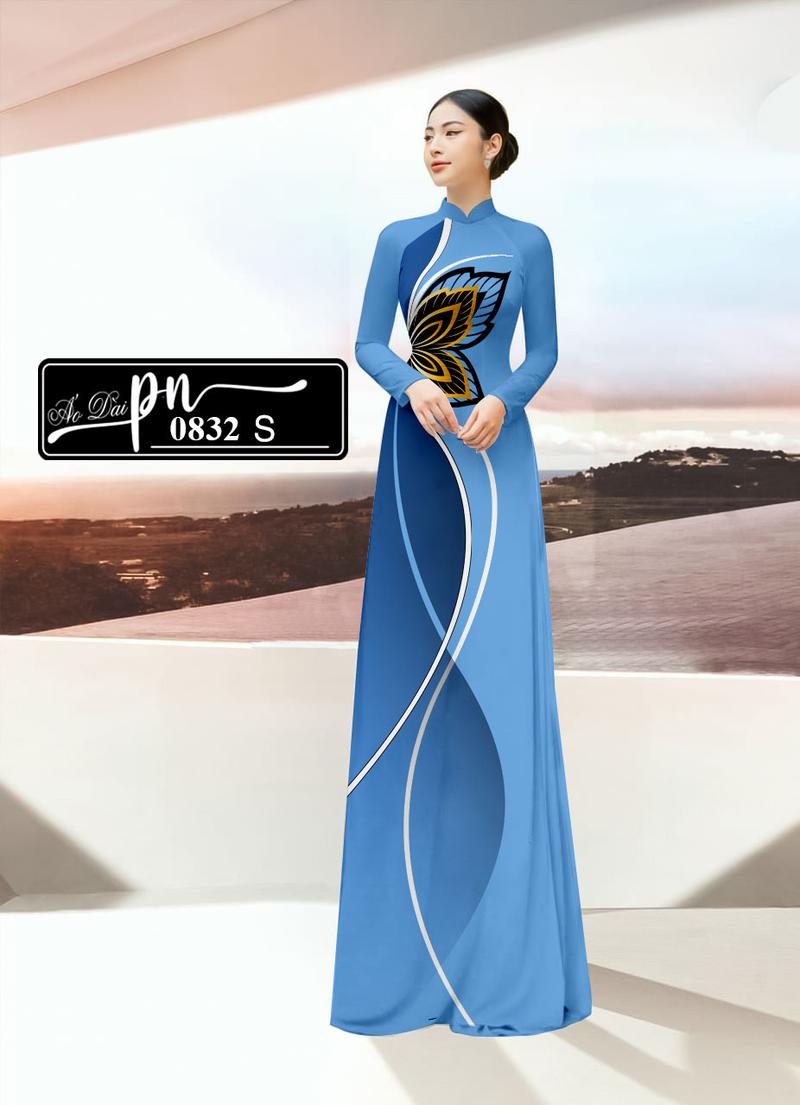 Product Introduction of Vải áo dài Phương Nam - Mã Sp 0832 - vải in KTS - họa tiết ở eo làm điểm nhấn kết hợp với gam màu đậm nhạt - lên áo rất xinh và duyên dáng 1