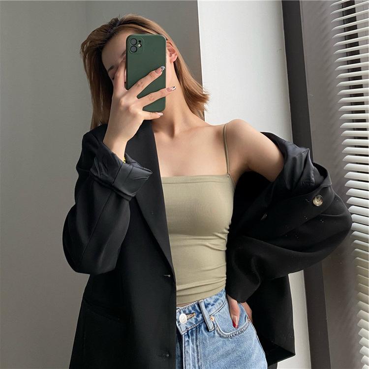 Product Introduction of Quality Version Independent Solid Color Camisole Women'S Summer With Chest Pad Top Without Steel Ring Seamless Wrapped Chest Thin Tube Top 11