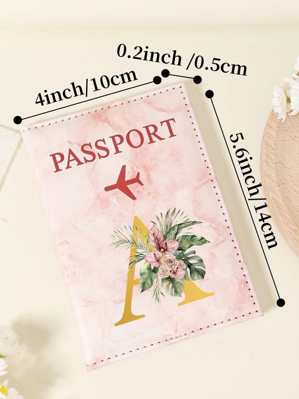 Letter Pattern Passport Holder, Fashionable Hot Stamping Passport Holder, Simple Casual Passport Holder, Bank Card, Credit Card, Transportation Card Holder 1