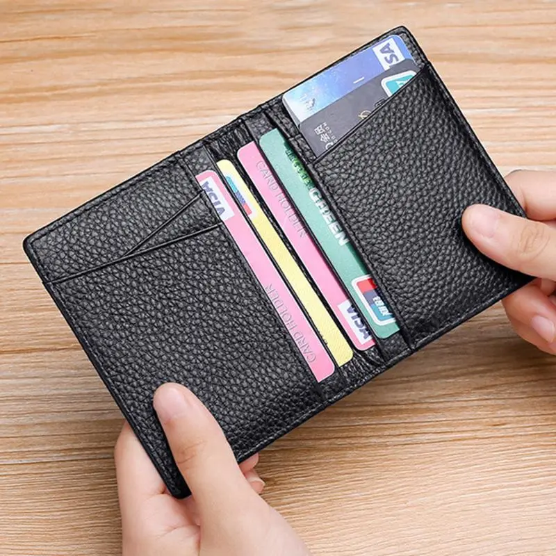 Minimalist Slim For Men With Money Clip Blocking Front Pocket Genuine Mens Wallets Credit Card Holder Organizer