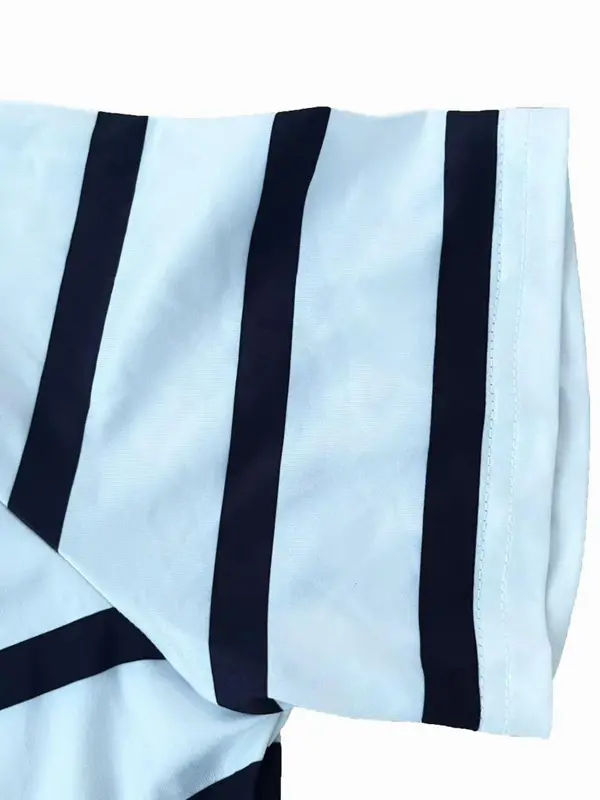 Women's Striped Print Round Neck Dress, Casual Short Sleeve Crew Neck Dress for Daily Wear, Ladies Clothes for All Seasons 6