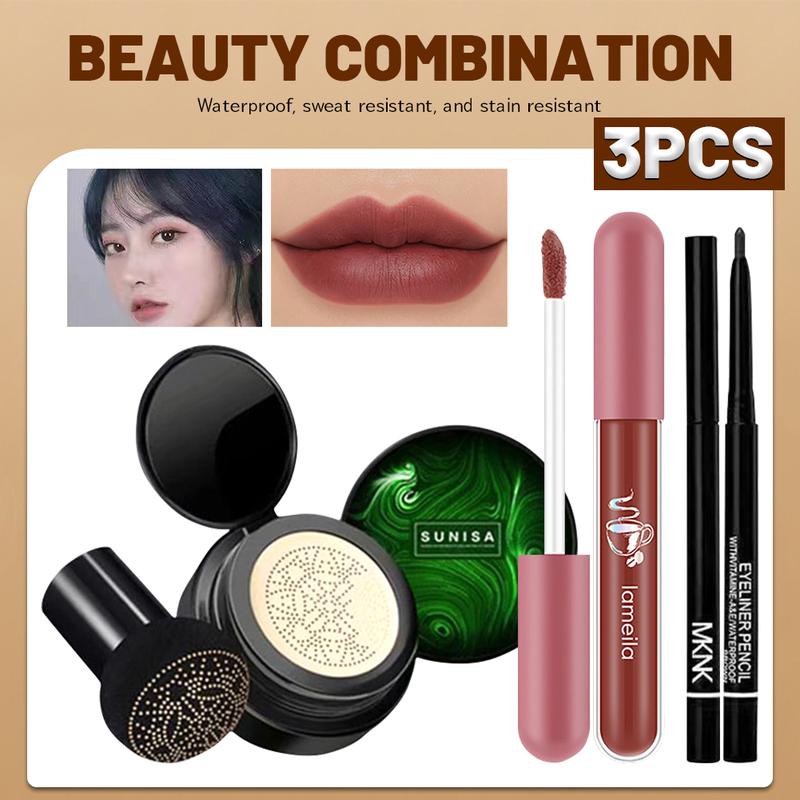 Liyueet-Kem Nền Hình Nấm Hàn Quốc Sunisa Bb Và Cc, Đệm Khí Đầu Nấm Chống Nước, Quà Tặng: Bút Kẻ Mắt, Son Bóng, Mới