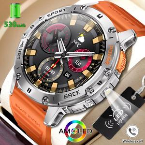 2025 New Outdoor LED Flashlight Men Smart Watch Women 1.43 Inch AMOLED 530 mAh Bluetooth Call 100+ Sports Mode Waterproof IP68 Smartwatchs For Android IOS Phone