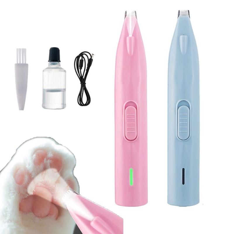 New Electric Dog Hair Trimmer Rechargeable Low Noise Pet Paw Trimmer Grooming with LED Lighting Cat Paw Trimmer 0