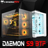 Gambar VenomRX DAEMON S9 BTF Tempered Glass ATX Gaming Case - Black / White - Hitam dari GASOL KALIURANG Kota Malang 1 Tokopedia