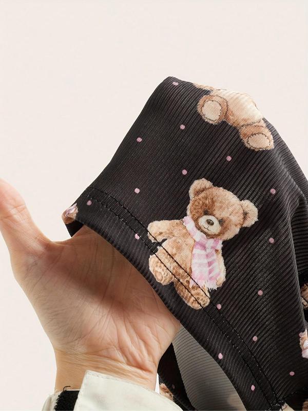 Women's Bear Print Shorts, Casual Comfy Breathable Shorts for Daily Wear, Ladies Bottoms for Summer 2