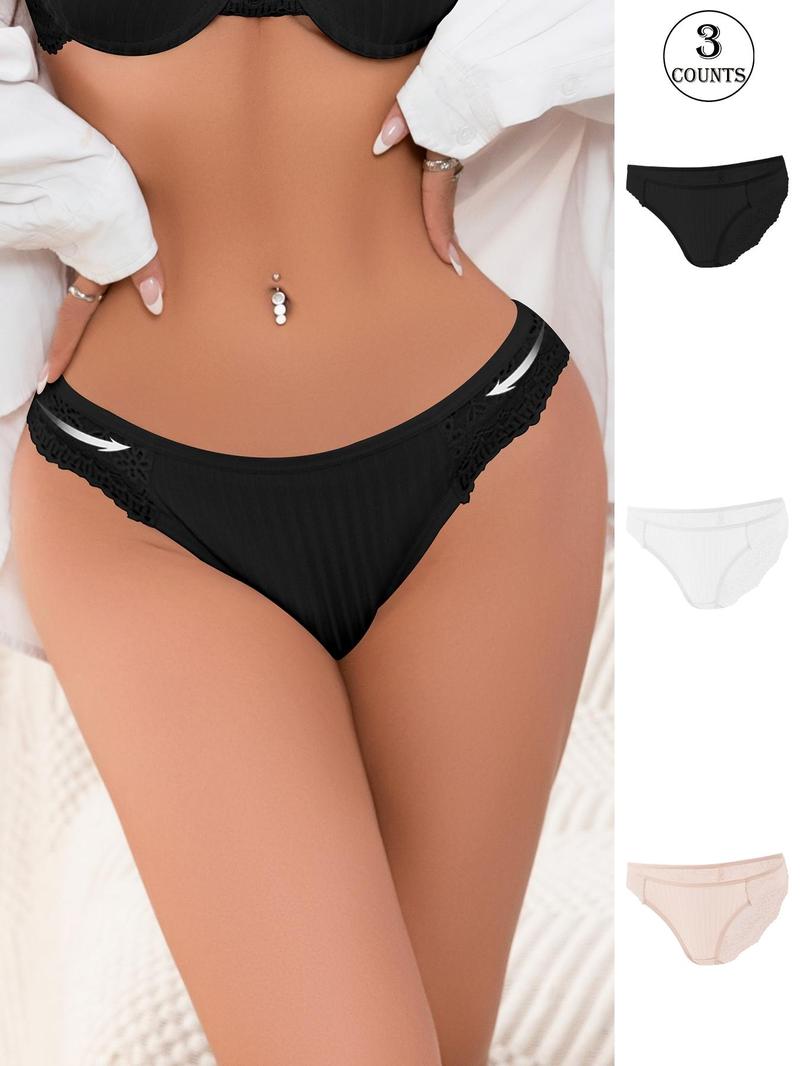 Product Introduction of Women's Solid Color Lace Panty, Soft Comfy Breathable Knicker for Daily Wear, Underwear for All Seasons 4