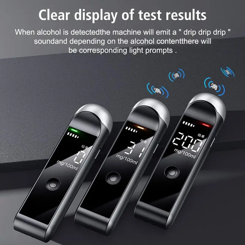 Portable Alcohol Detector, Breathalyzer with Digital LCD Display, Police Alcotester, Professional Alcohol Tester, Breathalyzer for Police, Home, Office 4