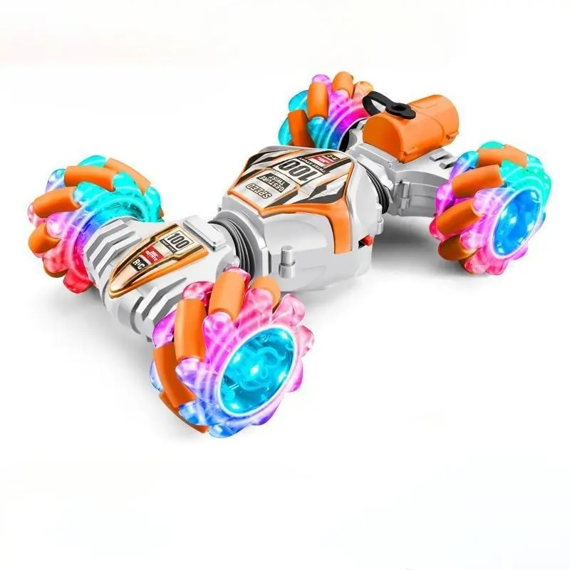 Gesture Sensor Remote Control Car, 1 Set Four-wheel Stunt Car with Light, Rechargeable Remote Control Car, Off-road Climbing Car Toy for Kids