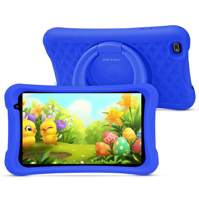 Portable 8 Inch HD Learning Tablet, Touch Control Tablet, Android System Tablet with Silicone Protective Case, Eye Care Tablet, Stocking Fillers Gift 0