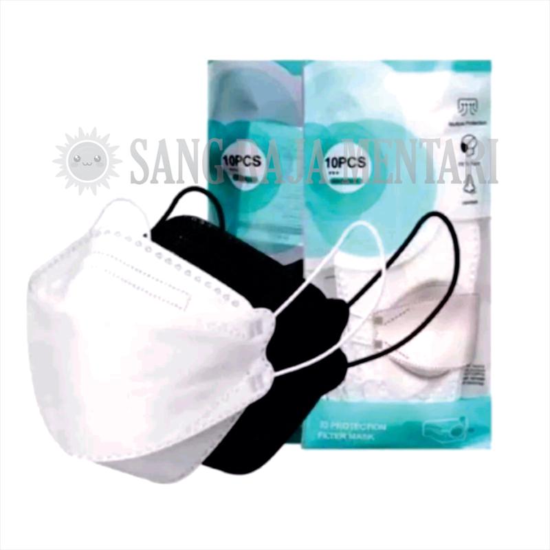Masker KF94 Korea isi 10 Pcs 4ply Hitam Putih 1