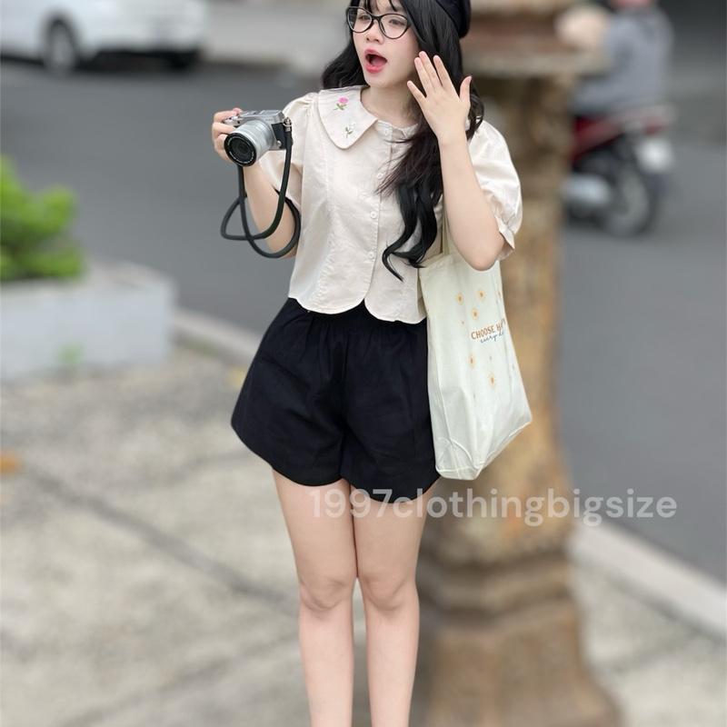 Quần short phồng kaki cạp chun nhiều màu BIGSIZE cho Nữ