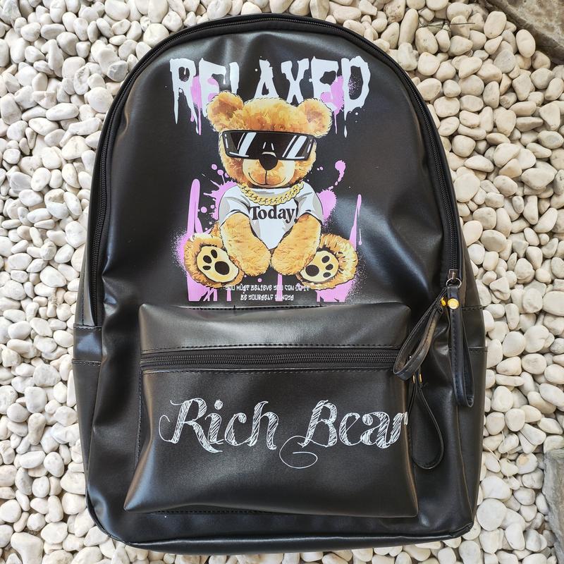 Balo đi học Rich Bear cặp sách cho nam nữ quai To có ngăn bí mật Size 42 vừa sách vở A4 laptop Bag
