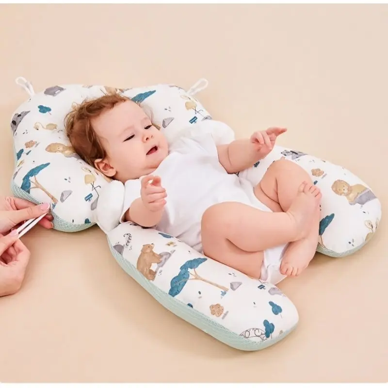 GỐI SIÊU VIP Gối Chữ U Chống Bẹp Đầu Cho Bé Sơ Sinh Chống Giật Mình Có Dây Rút Điều Chỉnh 3