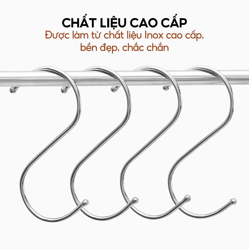 Móc Chữ S Inox Cao Cấp Đa Năng Treo Đồ Siêu Chắc Nhiều Kích Thước 3