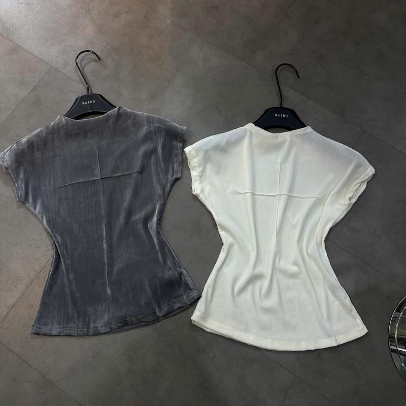 (TS225) Áo thun trơn cổ lọ tay hến MAIDO TRENDY