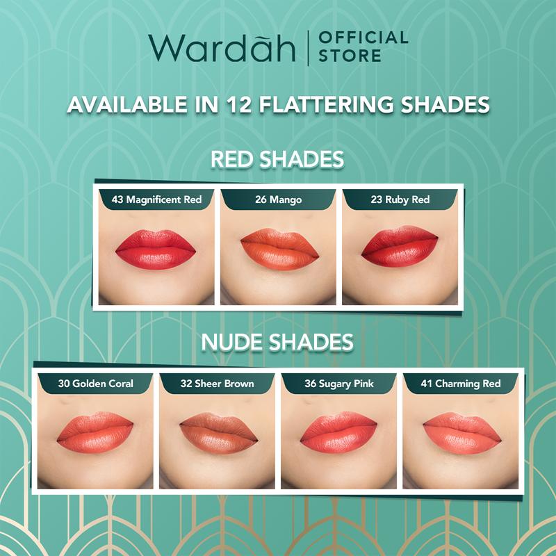 Wardah Exclusive Moist Lipstick - Warna Intense dengan Natural Moist dan Glossy Finish - Dilengkapi Vitamin E yang Melembabkan Bibir - Tekstur Halus 1