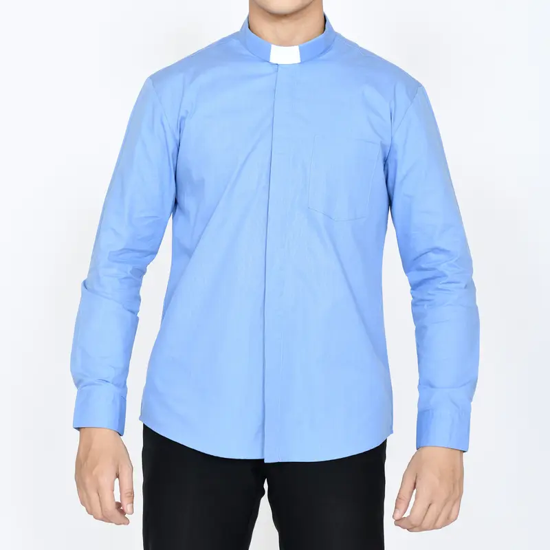 Pendeta - New Kemeja Collar Biru Langit - Japanese Cotton - Jos Miracle Bandung - Miracle - JMB Pria Baju 4