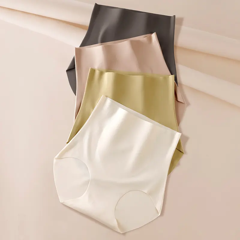 New Milk Leather High Waist Strong Pressure Belly Contraction Seamless Physiological Underwear Girls plus Size Safety Leggings Antibacterial Girl Sports Breathable Lightweight Briefs Upgraded Version 1.8