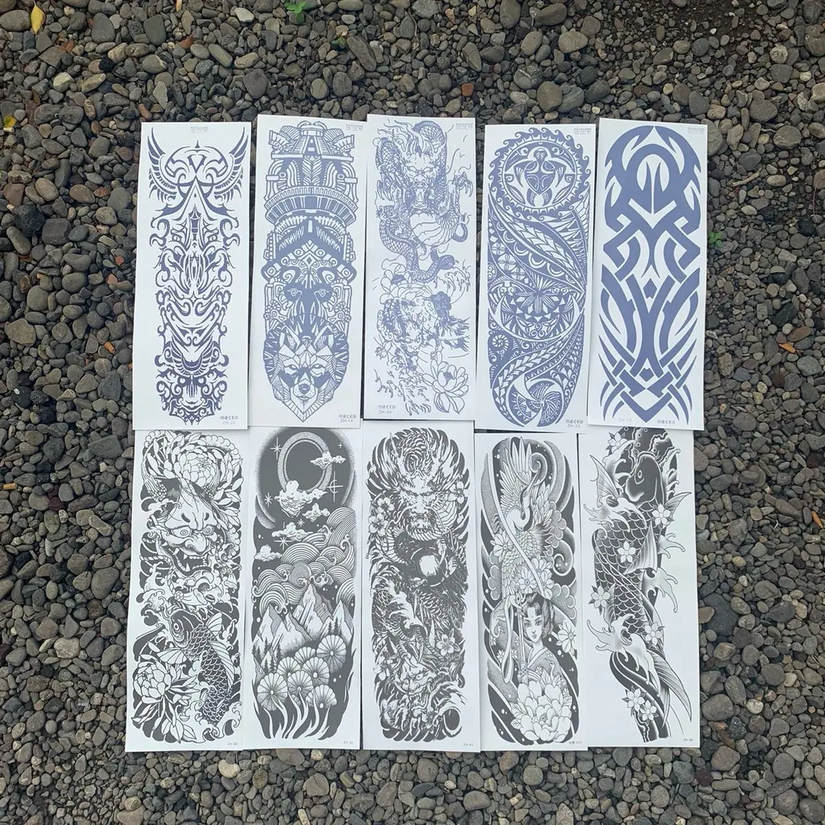 Tato Temporer Full Lengan Naga Fruit Ink tahan 1 bulan Tatto Full Arm Tahan Lama Warna Hitam Pria Wanita Keren Bisa Bayar Ditempat