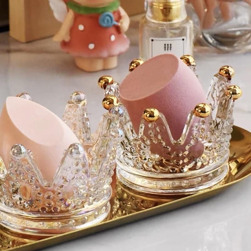 Vương Miệng Thuỷ Tinh Đựng Bông Mút, Đồ Trang Điểm, Trang Sức Và Làm Đế Đựng Nến 8