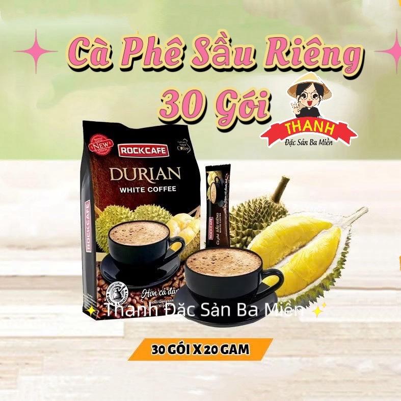 Đặc Sản 30 Gói Cà Phê Sầu Riêng Hòa Tan Rock Cafe White Coffee Túi 600 Gam (30 Gói x 20 Gam) Rockcafe 1402 Valentine Lễ tình nhân Đồ uống cho các cặp đôi Socola cf sua