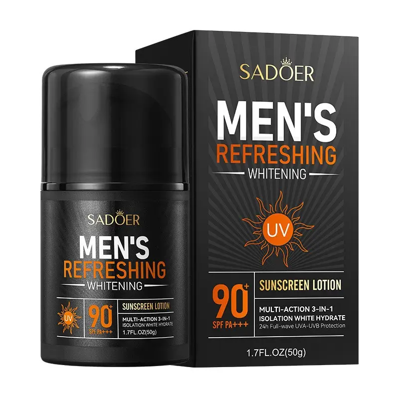 Men's Refreshing Whitening Sunscreen Lotion UV Protection Non-Greasy Sunscreen Skincare Comfort
