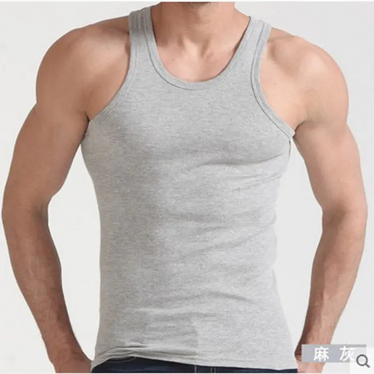 Summer New Men Vest Fashion Versatile Top Casual Breathable Sports Bottoming Vest Men Thread round Neck Vest Running Fitness Sleeveless Shirt