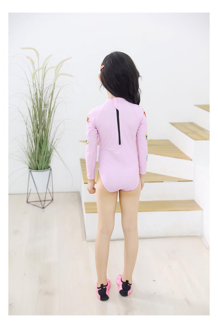 Product Introduction of Children's sunscreen swimsuit Girls' one-piece quick-drying wetsuit long-sleeved trousers surfing medium and large children's beach swimsuit 10