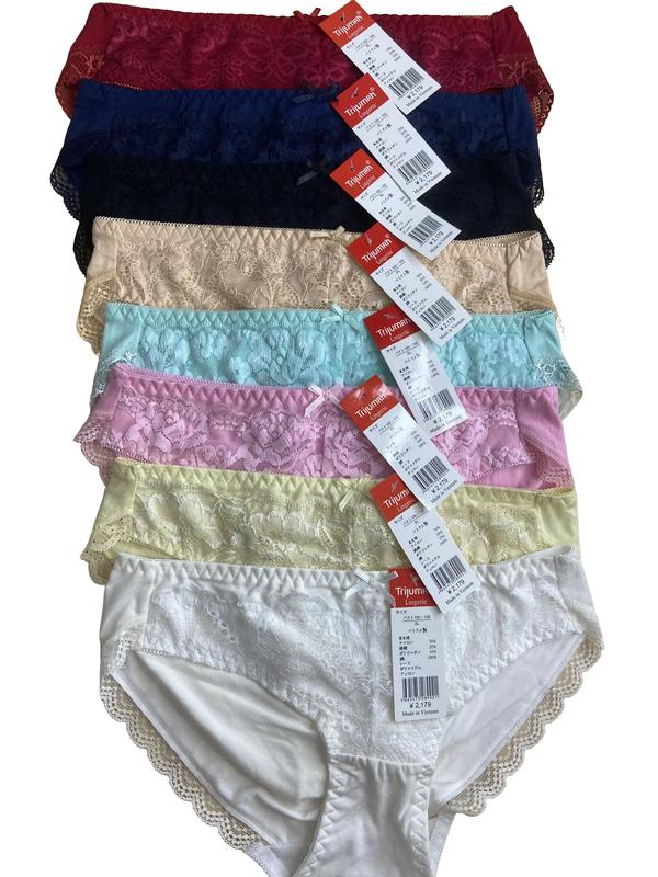 Combo 10 quần lót nữ Cotton  Viền Ren Đùi Có Chọn Màu