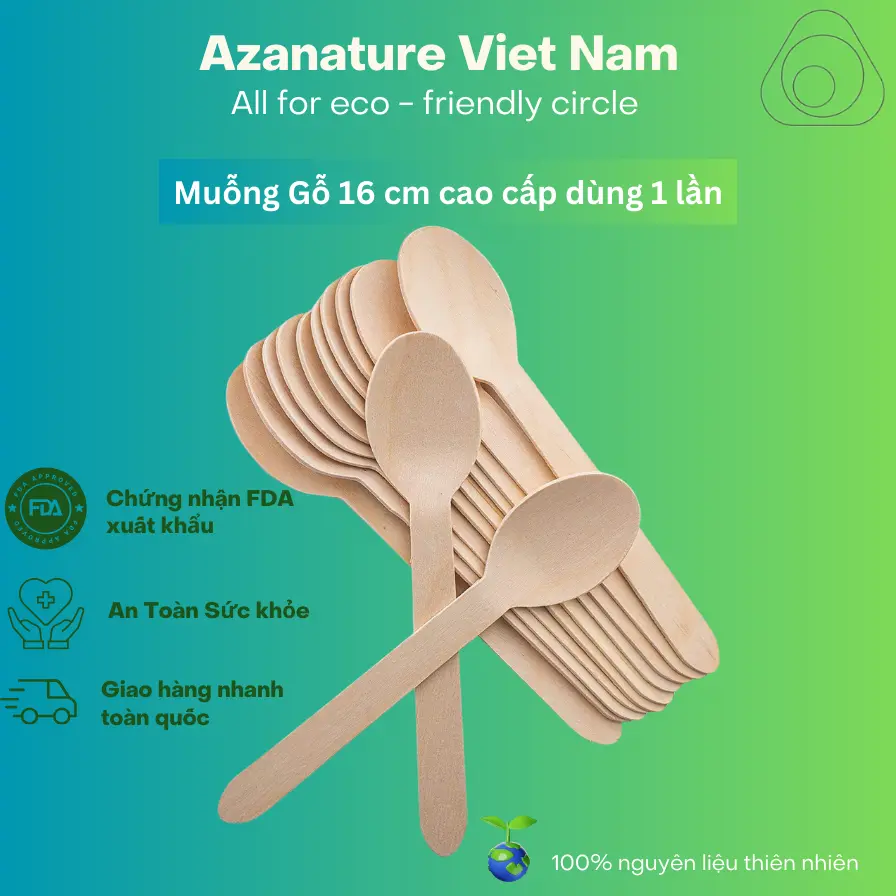 [GIÁ XƯỞNG] 1000 Cái Muỗng Gỗ Thìa Gỗ - Dùng 1 lần