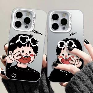 Biye คู่เหมาะสำหรับ Apple 16promax เคสโทรศัพท์มือถือ iphone14 สไตล์เรียบง่าย 13 บุคลิกภาพ 15 สร้างสรรค์ xr ฮาร์ด
