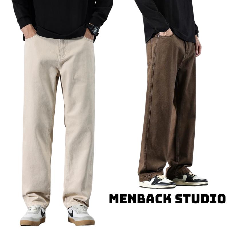DEAL MỞ BÁN - Quần jean suông trơn ống đứng form unisex nam nữ Menback studio